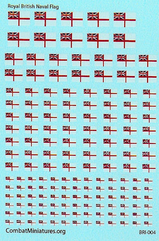 1/285 Royal British Naval Flag Water Slide Decals - Combat Miniatures