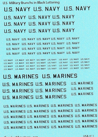 1/285 US Military Branches (Navy & Marines) in Black - Combat Miniatures