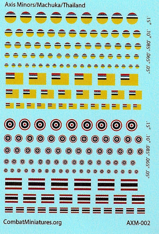 1/285 WW2 Axis Minors Aircraft Markings and Flags Water Slide Decals - Combat Miniatures