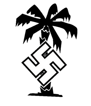 1/285 WW2 German DAK Palm in Black & White w/ Outline Water Slide Decal - Combat Miniatures