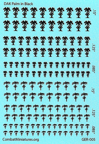 1/285 WW2 German DAK Palm Water Slide Decal in Black - Combat Miniatures