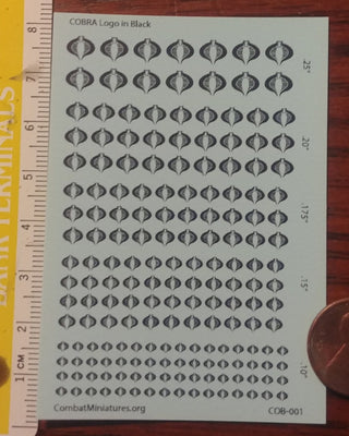 1/300 - 1/600 Cobra Command Silhouette in White Water Slide Decals - Combat Miniatures
