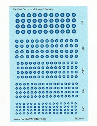 1/300 - 1/600 Far East Command Aircraft Roundels Water Slide Decals - Combat Miniatures