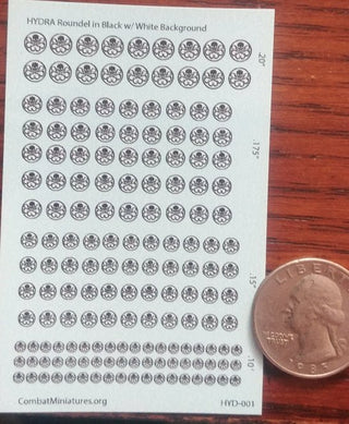 1/300 - 1/600 HYDRA logo in Black w/ White Background Slide Decals - Combat Miniatures