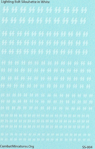 1/300 - 1/600 Lighting Bolt Silhouette in White Waterslide Decals - Combat Miniatures