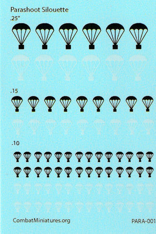 1/300 - 1/600 Parachute Silhouette Water Slide Decals - Combat Miniatures