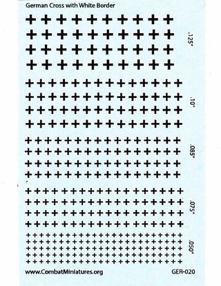 1/300 - 1/600 WW2 German Balken Cross With White Border - Combat Miniatures