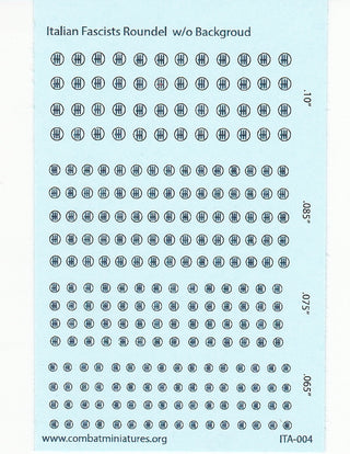1/300 - 1/600 WW2 Italian Facist Roundel w/o Backgroud Water Slide Decals - Combat Miniatures