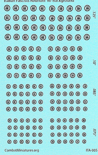1/300 - 1/600 WW2 Italian Fascist Roundel w/ Background Water Slide Decals - Combat Miniatures
