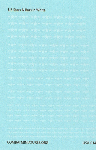 1/600 US Star and Bars in White Water Slide Decals - Combat Miniatures