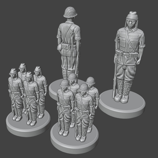 1/72 3D Printed Japanese Infantry with Cap (x15) - Combat Miniatures