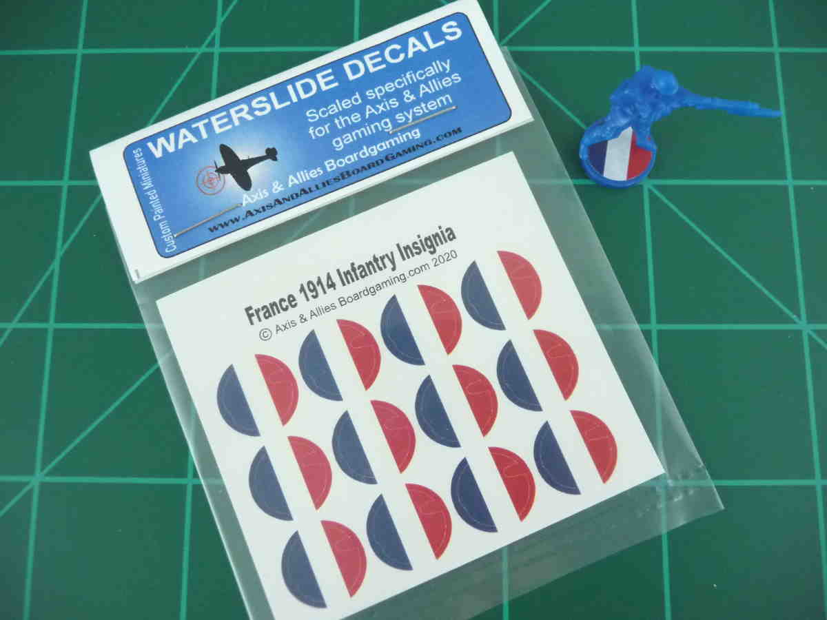 Axis & Allies 1914 France Roundel Infantry Base Water Slide Decal