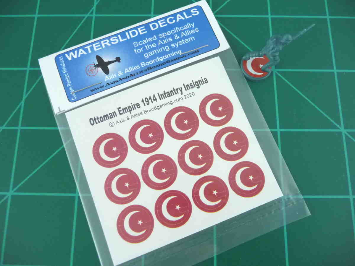 Axis & Allies 1914 Ottoman Roundel Infantry Base Water Slide Decal