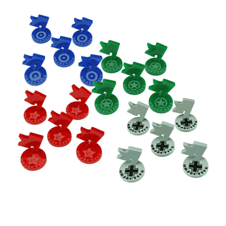 20Pc WWII American, British, German & Soviet Union Mini Objective Markers - Combat Miniatures