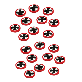 20pc WWII Faction Tokens, German National Cross - Combat Miniatures