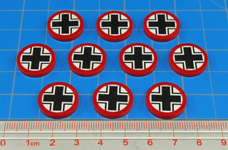 20pc WWII Faction Tokens, German National Cross - Combat Miniatures