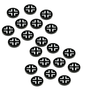 20pc WWII Faction Tokens, German National Cross Upgrade in Black - Combat Miniatures