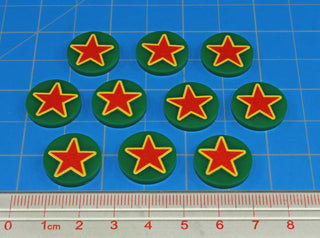 20pc WWII Faction Tokens, Russia Red Army Star Roundels - Combat Miniatures