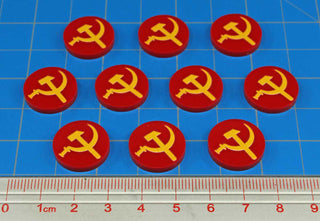20pc WWII Faction Tokens, Soviet Union Communist Symbol Upgrade - Combat Miniatures