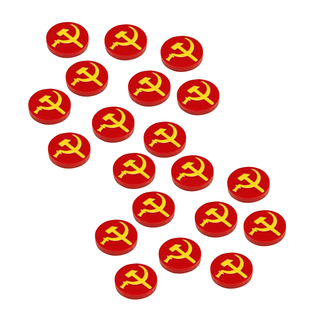 20pc WWII Faction Tokens, Soviet Union Communist Symbol Upgrade - Combat Miniatures