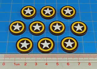 20pc WWII Tokens, American Army Command Roundel - Combat Miniatures