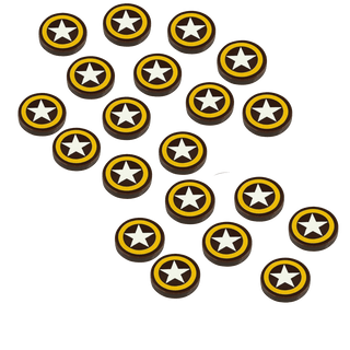 20pc WWII Tokens, American Army Command Roundel - Combat Miniatures