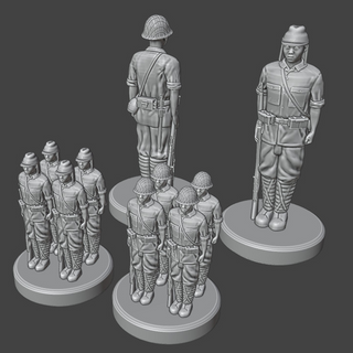 1/72 3D Printed Japanese Infantry with Cap (x15)