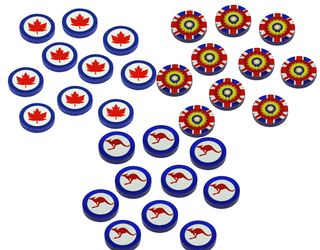 30pc WWII Faction Tokens, Commonwealth Upgrade - Combat Miniatures