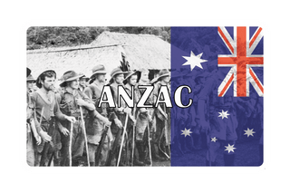 3.5" x 5.5 ANZAC Combat Label with Flag - Combat Miniatures