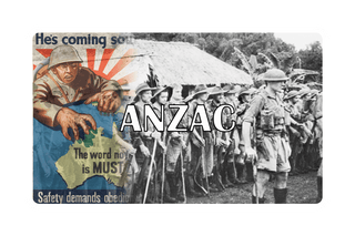 3.5" x 5.5 ANZAC Combat Label with Poster & Title - Combat Miniatures