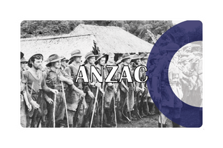 3.5" x 5.5 ANZAC Roundel Combat Label with Title (2 Variations) - Combat Miniatures