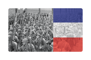 3.5" x 5.5" French Combat Label with Flag & Title - Combat Miniatures