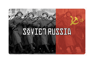 3.5" x 5.5" Soviet Russia Combat Label with Flag and Title - Combat Miniatures