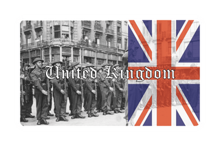 3.5" x 5.5" United Kingdom Combat Label with Flag - Combat Miniatures