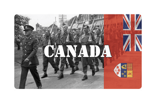 3.5x5.5" Canada Combat Label with Flag & Title - Combat Miniatures
