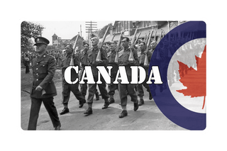 3.5x5.5" Canadian Combat Label with Roundel & Title - Combat Miniatures