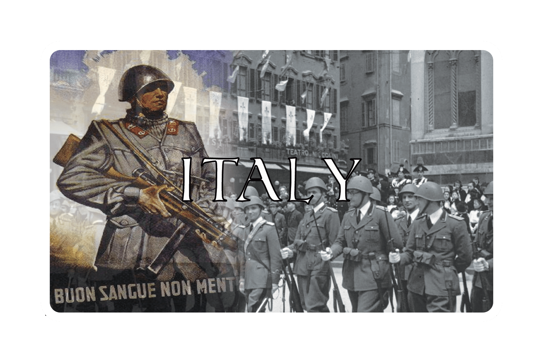 Comat Labels 3.5x5.5 WW2 Italian Combat Label with Poster & Name - Combat Miniatures