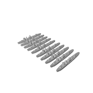 3D Printed 10pc IJN Fubuki Class Destroyer Floatilla - Combat Miniatures