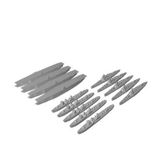 3D Printed 14pc IJN Akagi Battle Group - Combat Miniatures