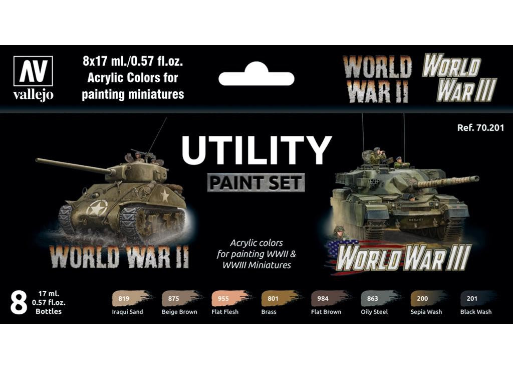 Utility WW2 & WW3 Paint Set from Vallejo (8) Colors – Combat Miniatures