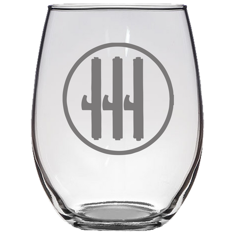 Italian Fascist Roundel Stemless Wine Glass Laser Etched No Colored Art