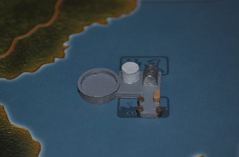3D Printed Naval Base with AA Platform Style 2 (x5)