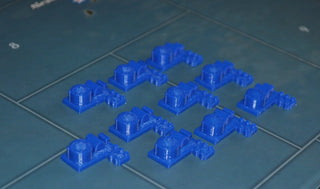 10pc 3D Printed Naval Base in Blue Set