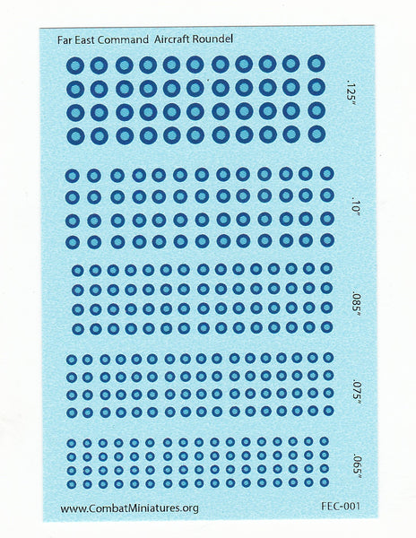 1/300-1/600 Far East Command Aircraft Roundels Water Slide Decals