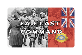 3.5" x 5.5 Far East Command Combat Label with Title (2 Variations)