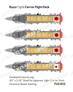 Custom Japanese Ryujo Light Carrier  Flight Deck Sticker (x4)