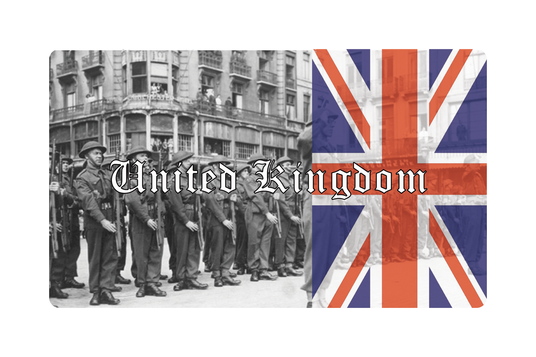 3.5" x 5.5" United Kingdom Combat Label with Flag