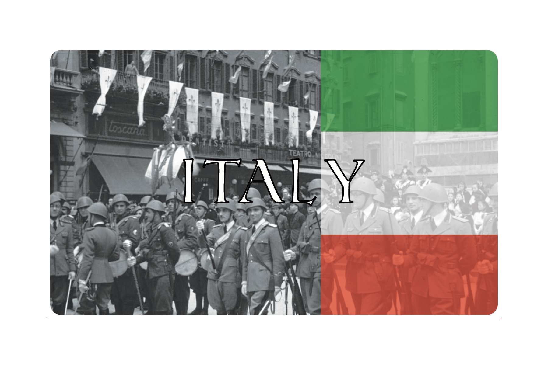 3.5" x 5.5"  Italian Combat Label with Flag