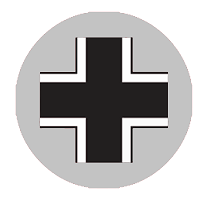 German Balkan Cross Flag in Gray Roundel (x10)