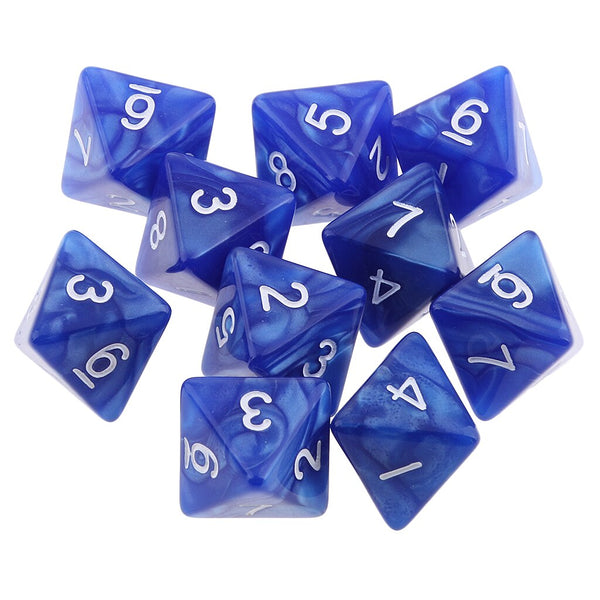 10pieces 8 Sided Dice D8 Polyhedral Dice for DND Party Table Board Games Dice Set Acrylic 1.6cm D8 Polyhedral Dices